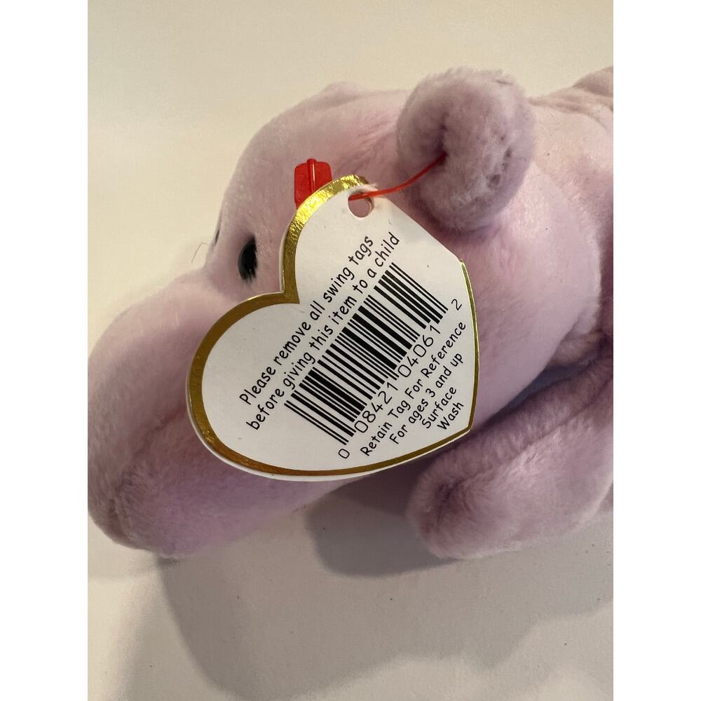 Ty Beanie Baby Happy the Hippo 1994 Beanbag Plush Stuffed Toy Collectible - Picture 7 of 12
